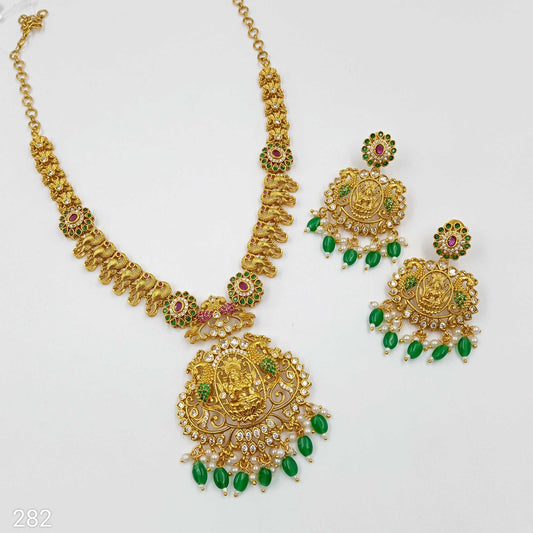 Captivating Lord Laxmi Designer Necklace Set