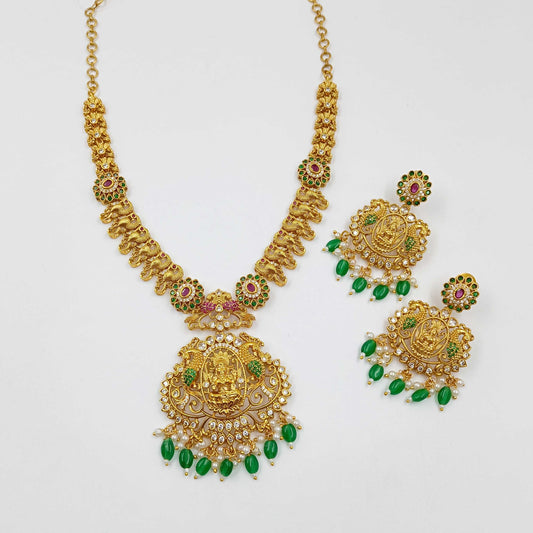 Captivating Lord Laxmi Designer Necklace Set