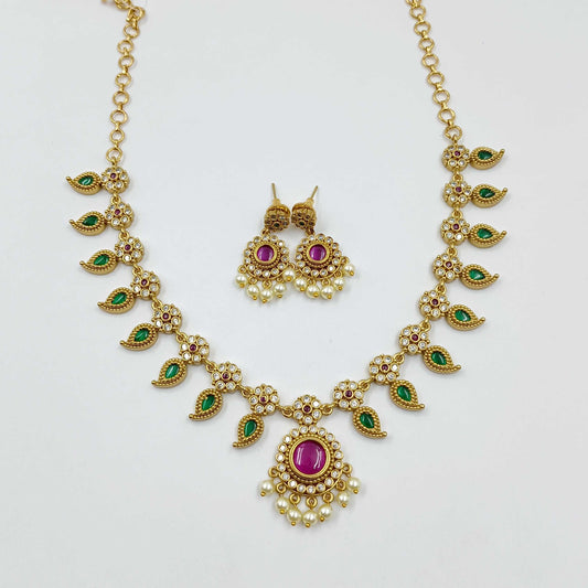 Glossy Floret Designer Trendy Necklace Set