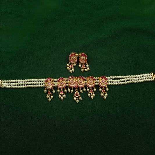 Classic Peacock Designer Pearls Chinchpeti