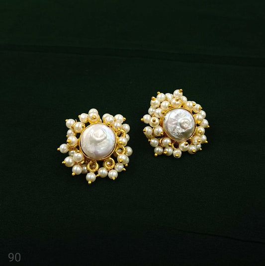 Mother Of Pearls Studded Earrings