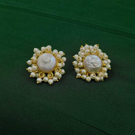 Mother Of Pearls Studded Earrings