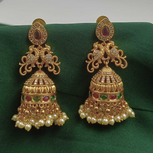 Droplet Peacock Designer Fancy Jhumka