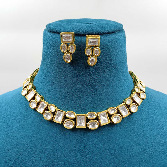 Square Designer Kundan Necklace Set