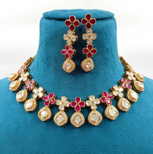 Floret Designer Kundan Necklace Set