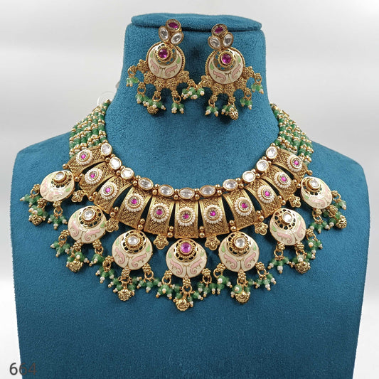 Artistic Designer Rajwadi Necklace Set