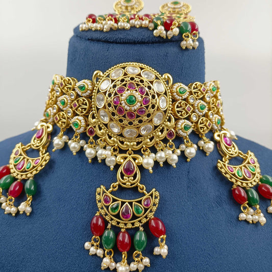 Classic Designer Rajwadi Necklace Set