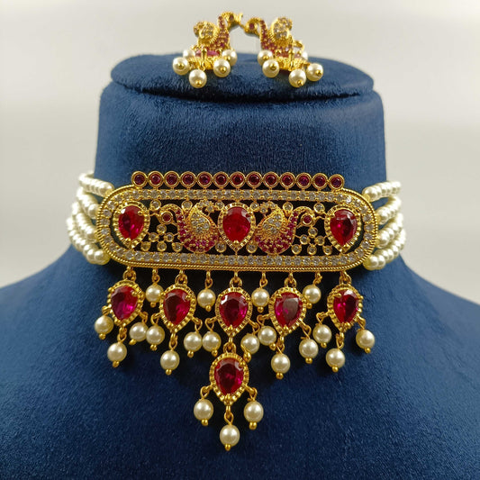 Massive Peacock Designer Pearls Choker Set