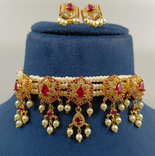 Star Designer Pearls Choker Set