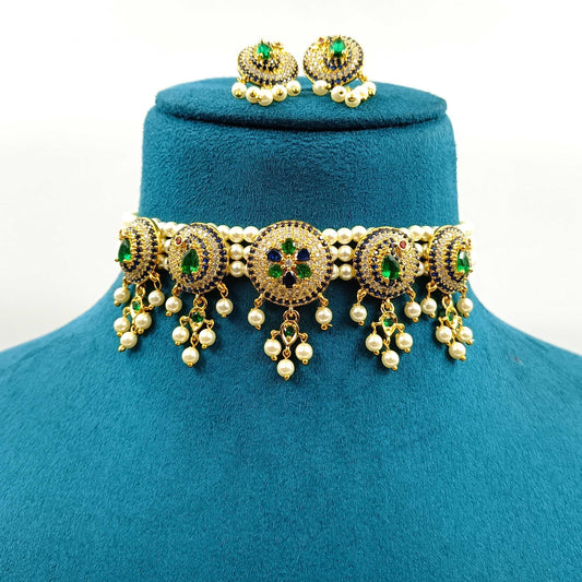 Stunning Peacock Designer Pearls Chinchpeti