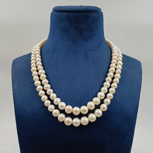 Massive Fresh Water Pearls 2 Line Designer Mala