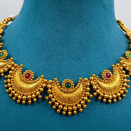 Trendy Moon Designer Temple Necklace Set