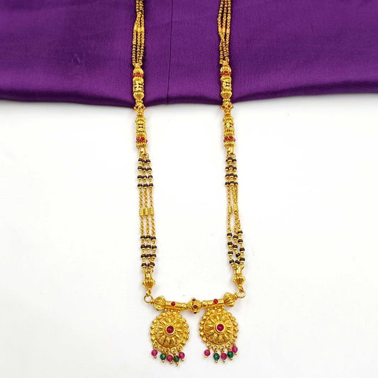 Splendid  Damru Pattern Designer Long Mangalsutra