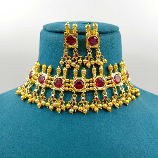 Trendy Golden Beads Designer Necklace