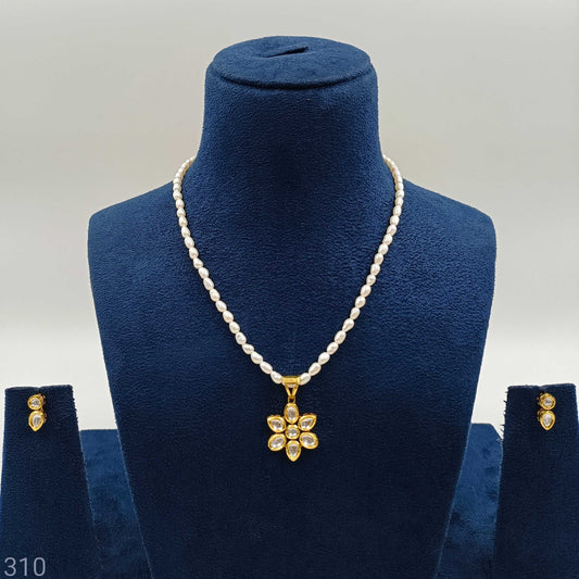 Classic Floret Designer Fresh Water Pearls Necklace Set