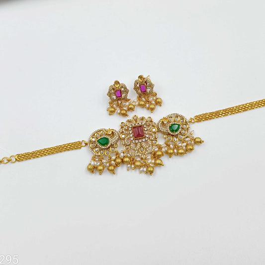 Sparkling Peacock Designer Fancy Choker Set