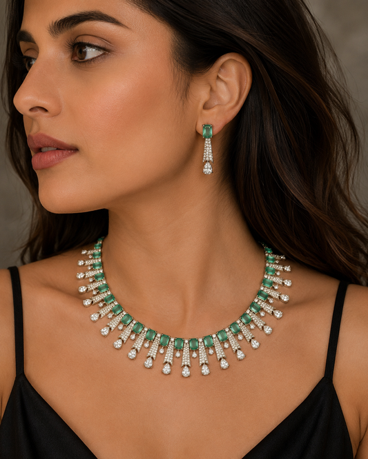 Decorous Designer Trendy AD Necklace Set