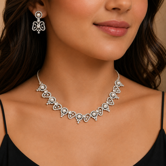 Artistic Designer Trendy CZ Necklace Set