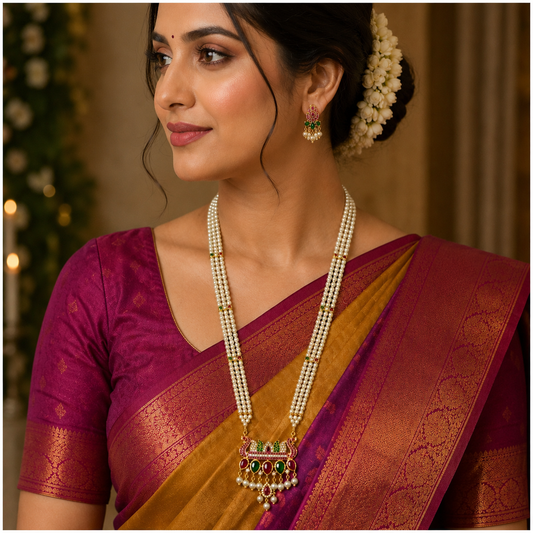 Stylish Lotus Designer Pearl Ranihaar