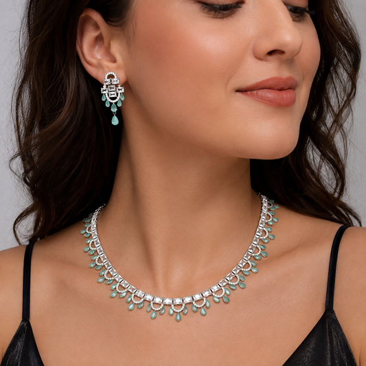 Classic Designer Trendy AD Necklace Set