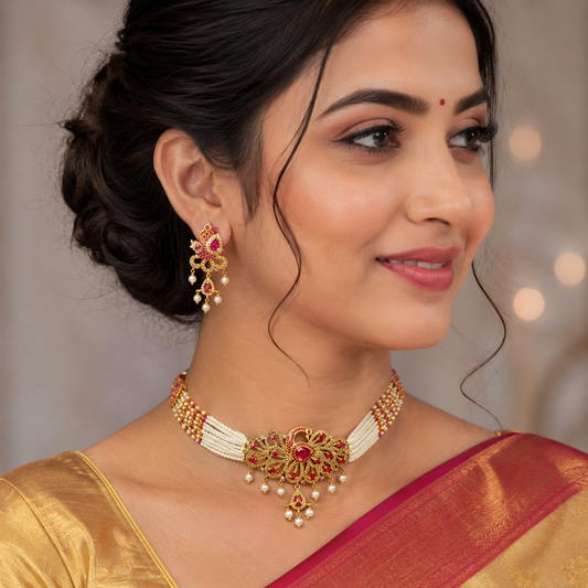 Divine Peacock Designer Choker Set