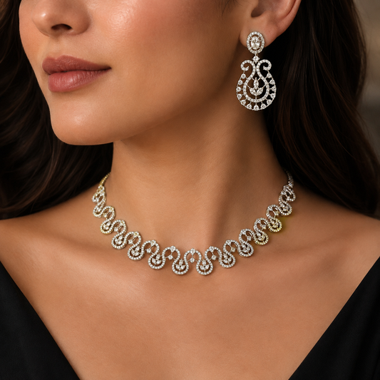 Brilliant Designer AD Necklace Set