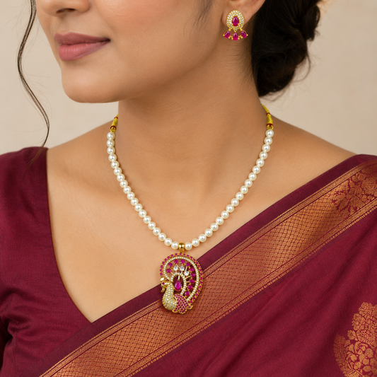 Alluring Peacock Designer Pearls set