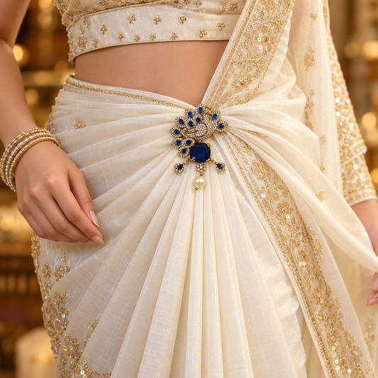 Elegant Peacock Design Saree Pin