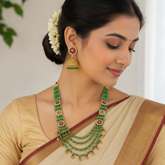 Glossy Floret Designer Trendy Rajwadi Long Set