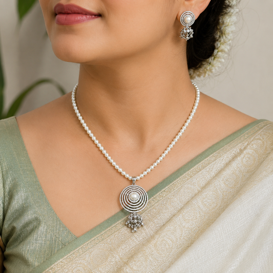 Delightful Designer Single Line Pearl Set