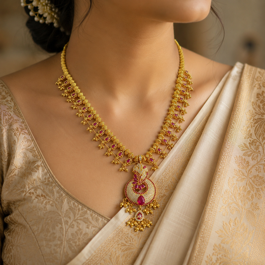 Adorable Peacock Designer Kolhapuri Saaj