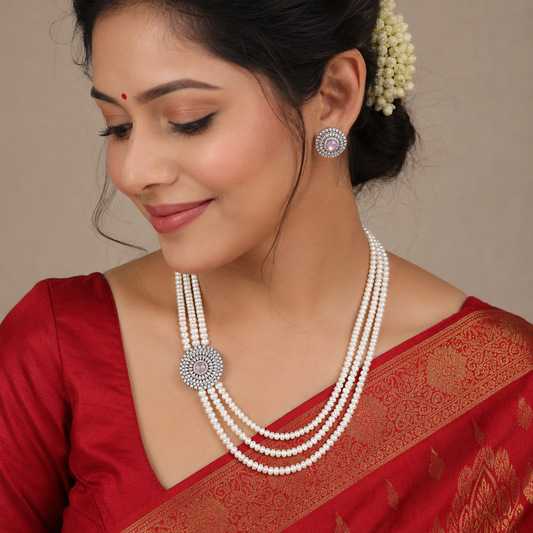 Sparkaling Designer Fresh Water Pearl Ranihaar