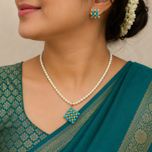 Beauteous Designer Single LIne Pearls Set