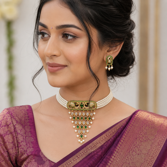 Graceful Designer Pearl Choker Set