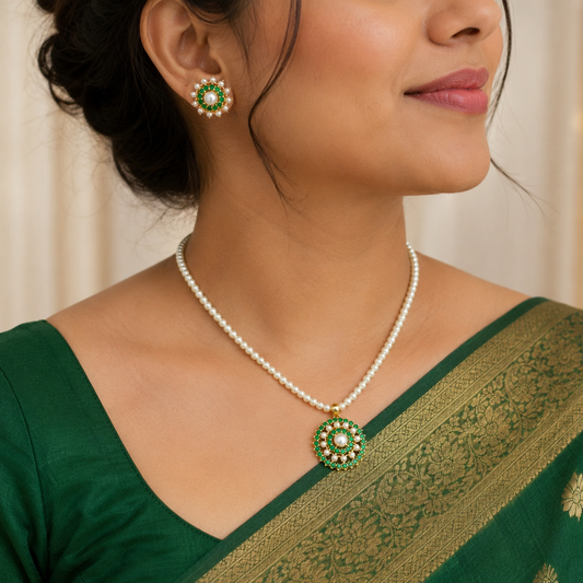 Decence Floret Designer Single Line Pearl Set