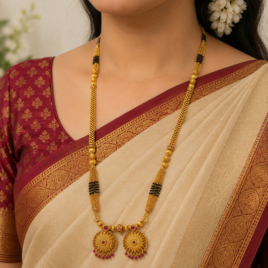 Luminous Trendy Designer Temple Mangalsutra