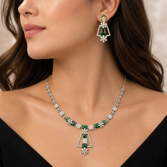 Elegant Designer Trendy AD Necklace Set