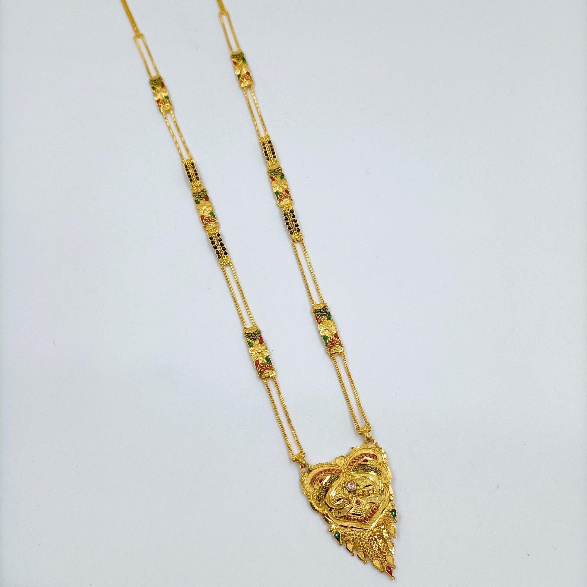 1 Gram Gold Meena Work Chain Pattern Mangalsutra Shree Radhe Pearls