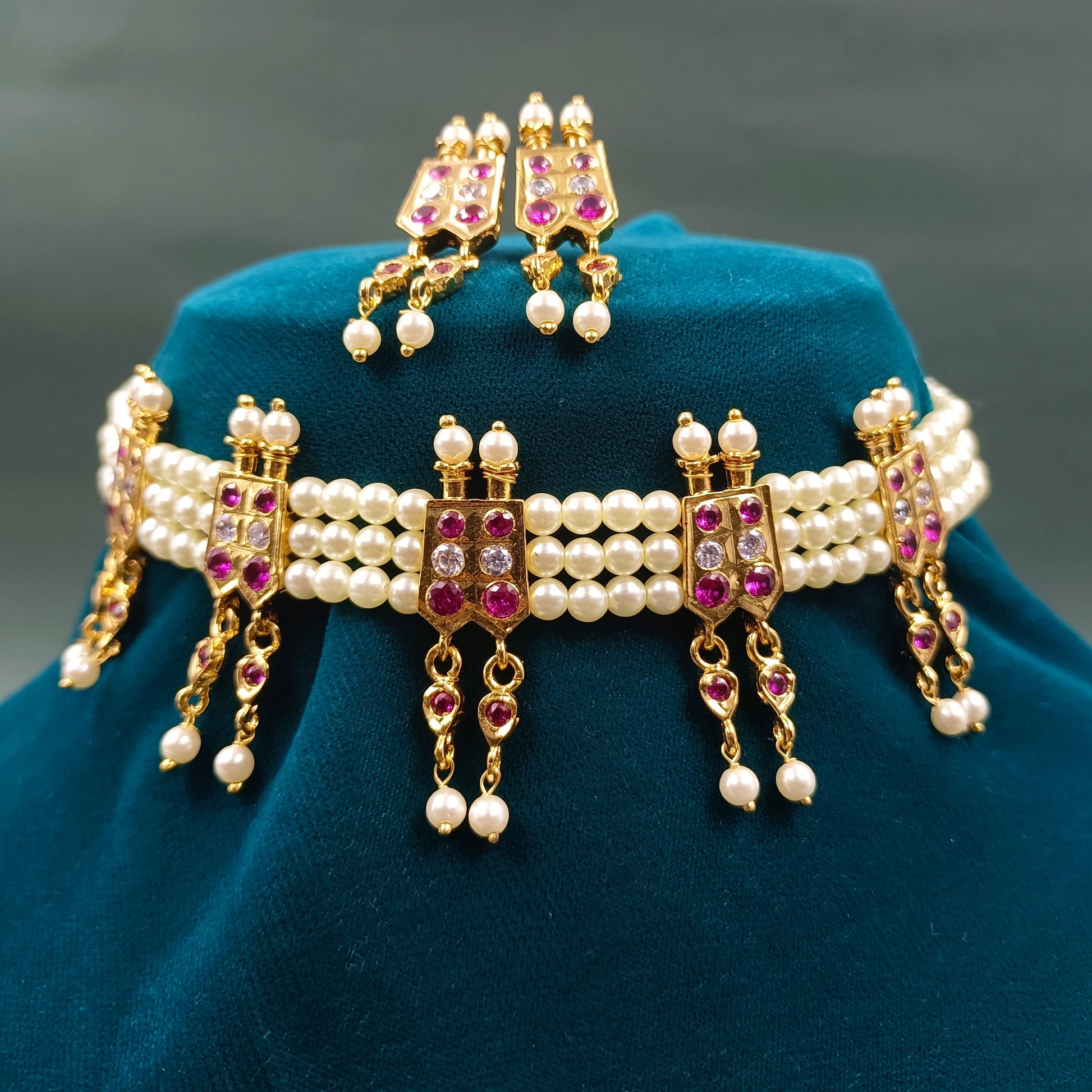 5 Pethi Traditional Chinchpethi With Earrings Shree Radhe Pearls