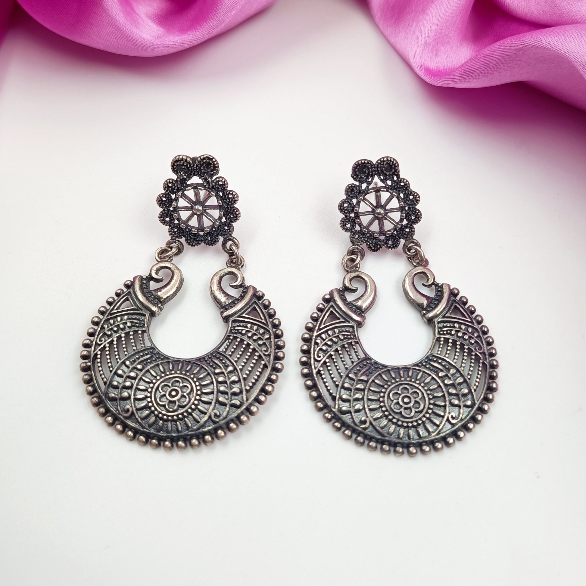 92.5 Silver Fabulous Oxidize Designer Earring Shree Radhe Pearls