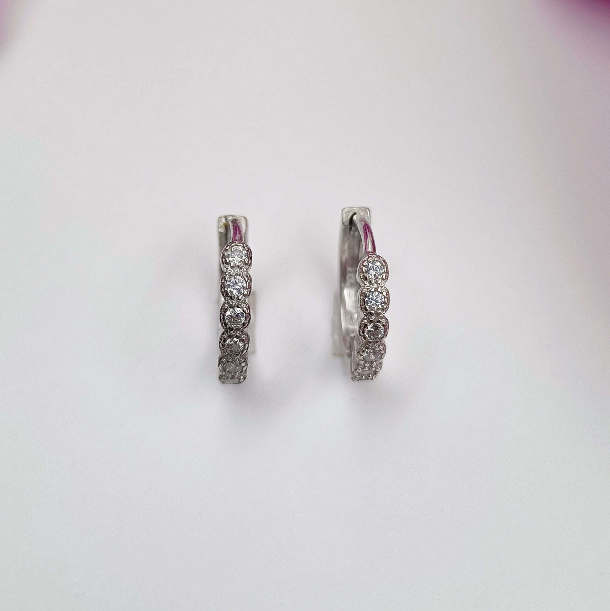 92.5 Silver Hoop Pattern Earrings Shree Radhe Pearls