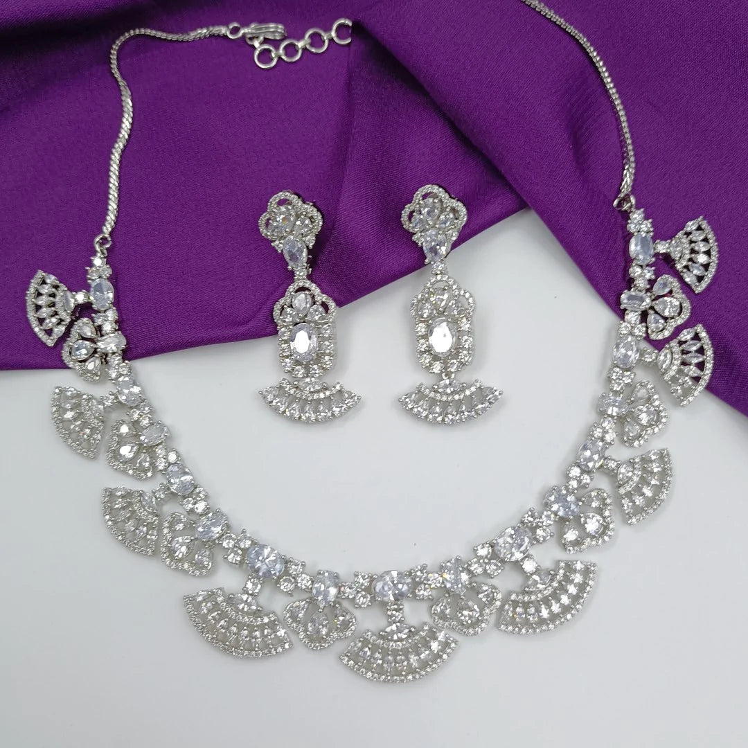 American Diamond Necklace Set Shree Radhe Pearls