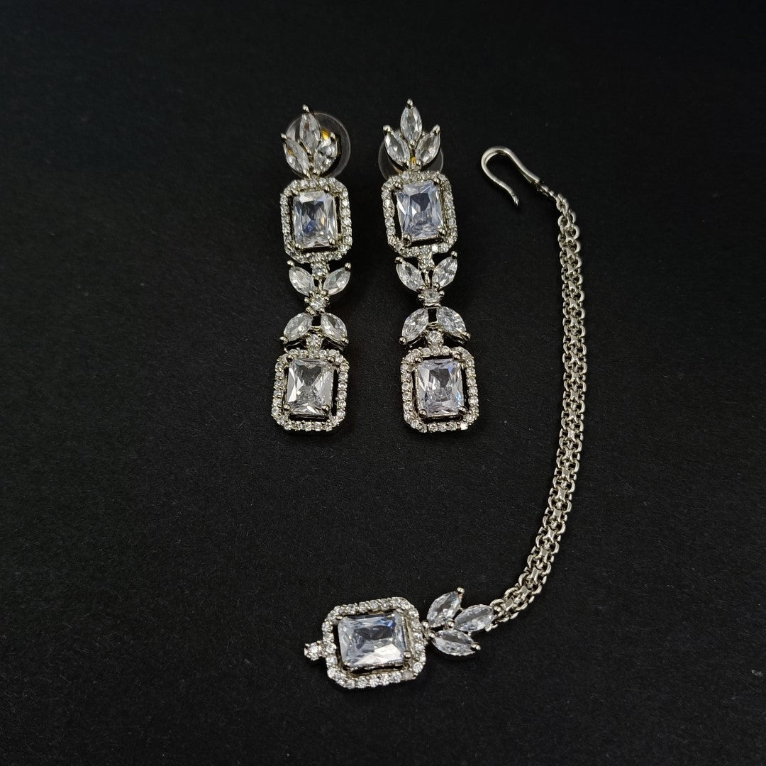 American Diamond Studded Choker Set With Earrings Shree Radhe Pearls