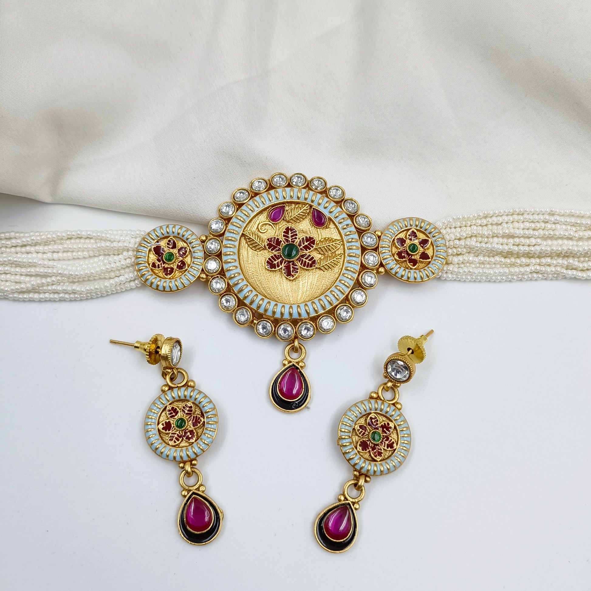 Antique Choker Set Shree Radhe Pearls