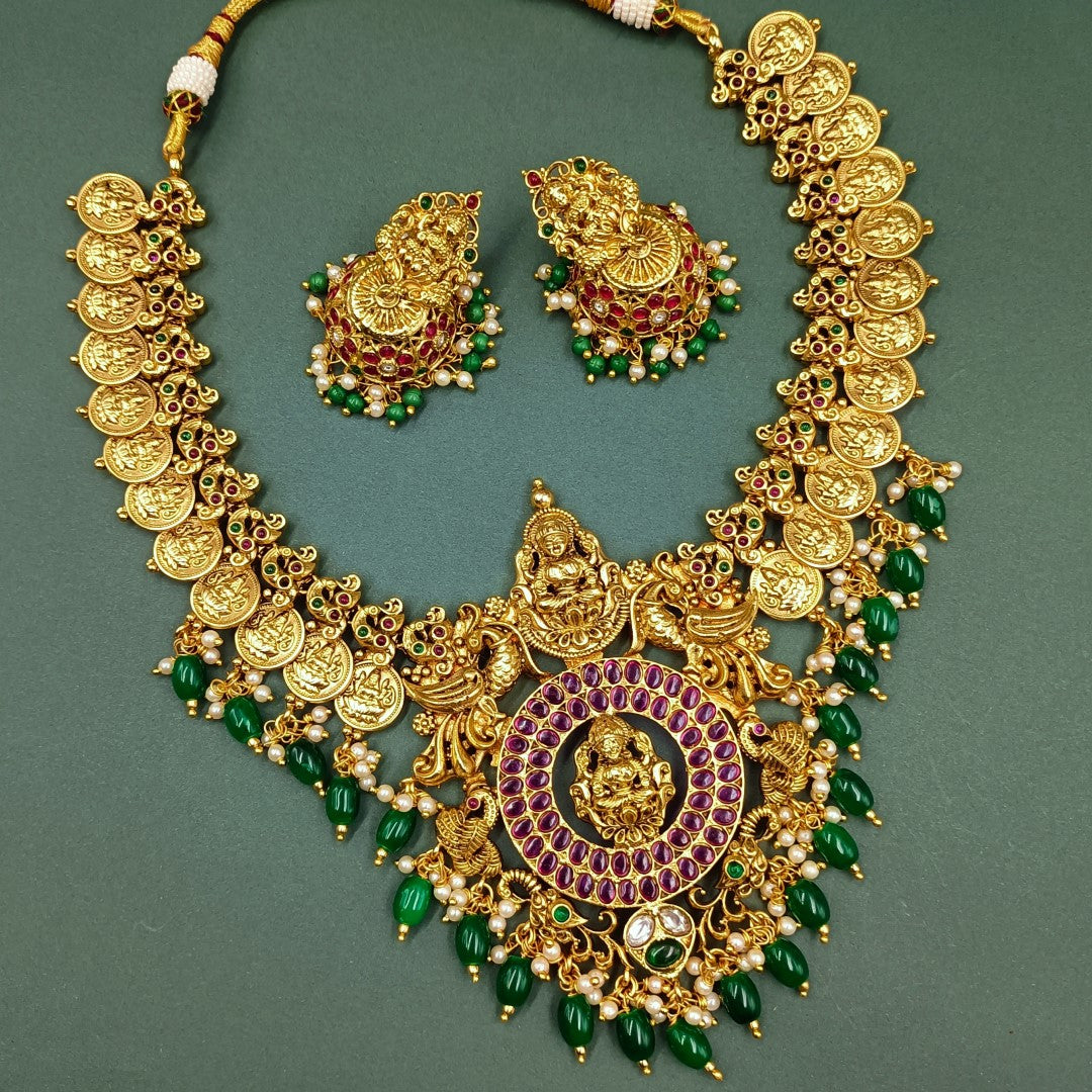 Antique Necklace With Earrings Shree Radhe Pearls