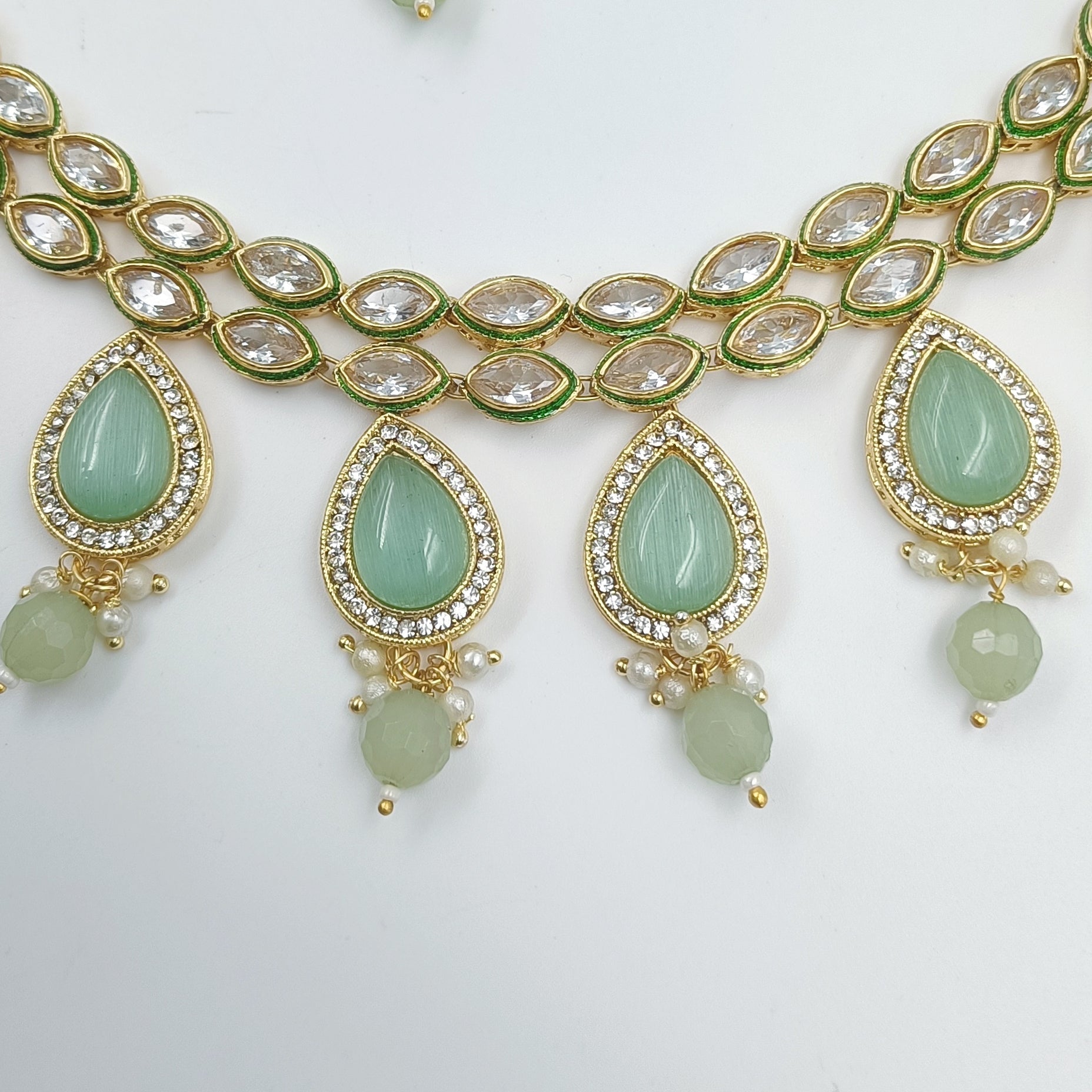 Appealing Designer Mang Tika Necklace Set Shree Radhe Pearls