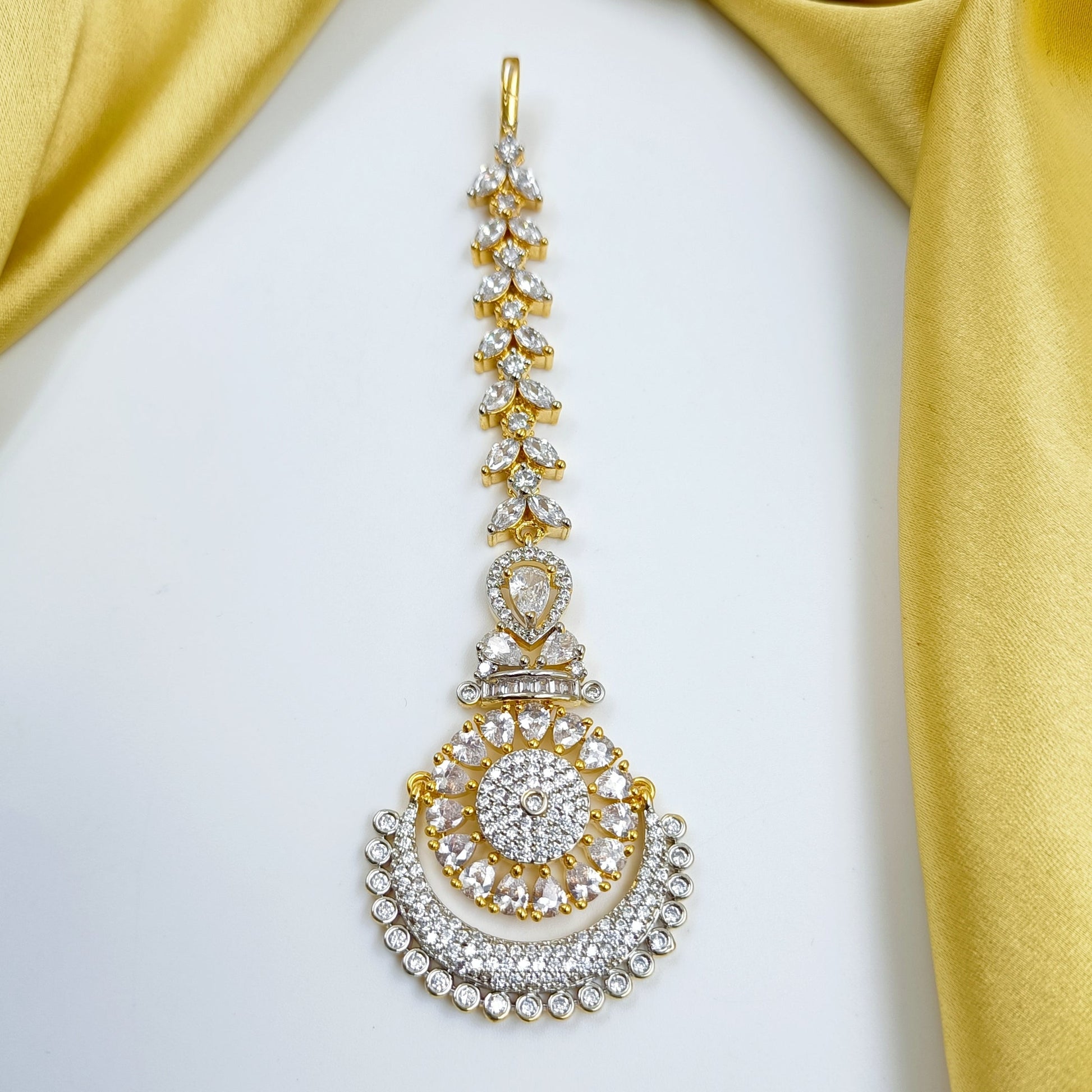 Attractive Moon & Floret Design Mang Tikka Shree Radhe Pearls