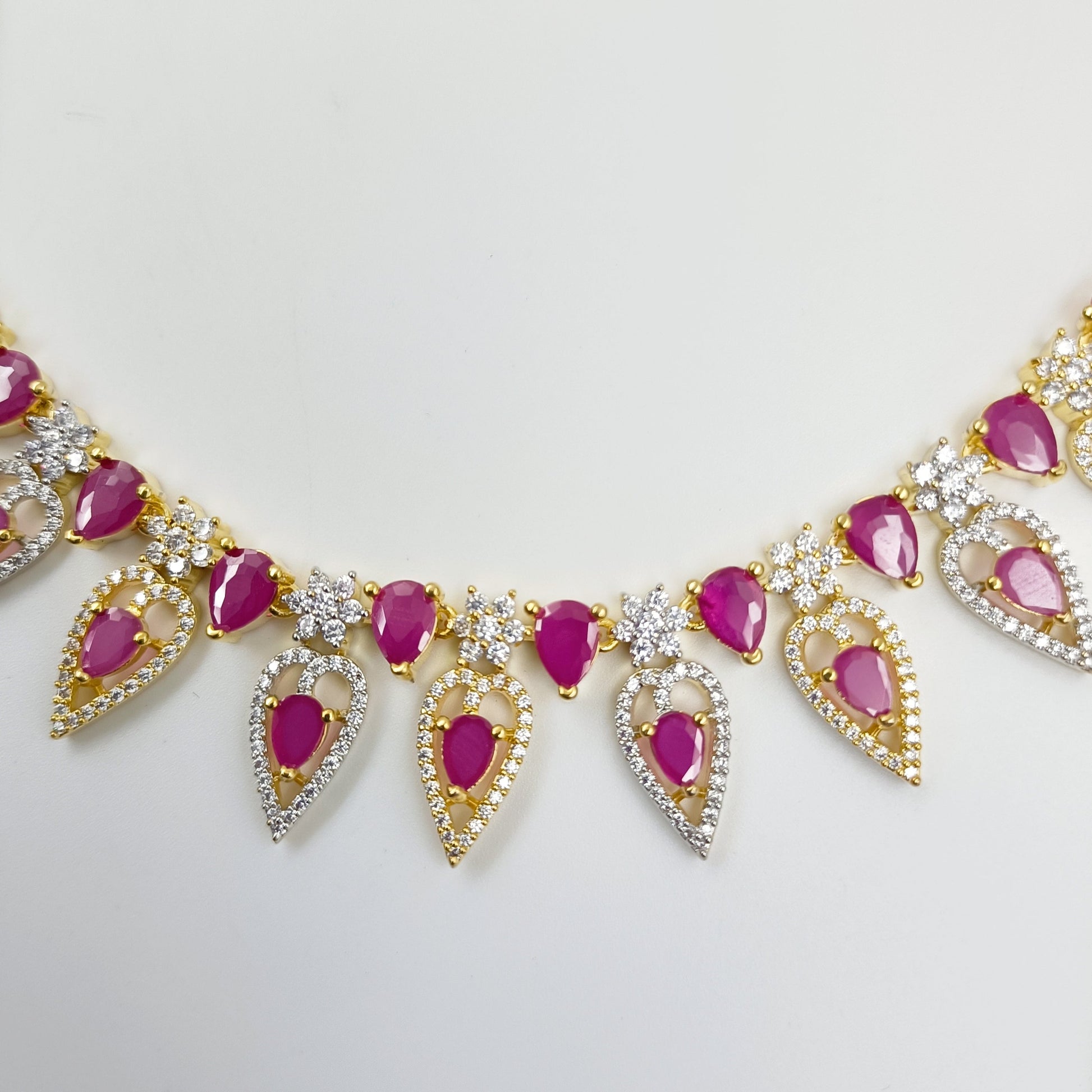 Beautiful Leaf with Floral Designer Necklace Set Shree Radhe Pearls