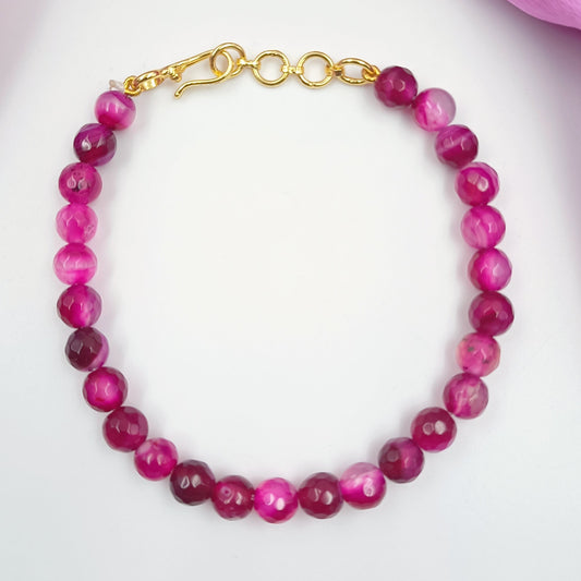 Beautiful Pink Colour Beads Bracelet Shree Radhe Pearls