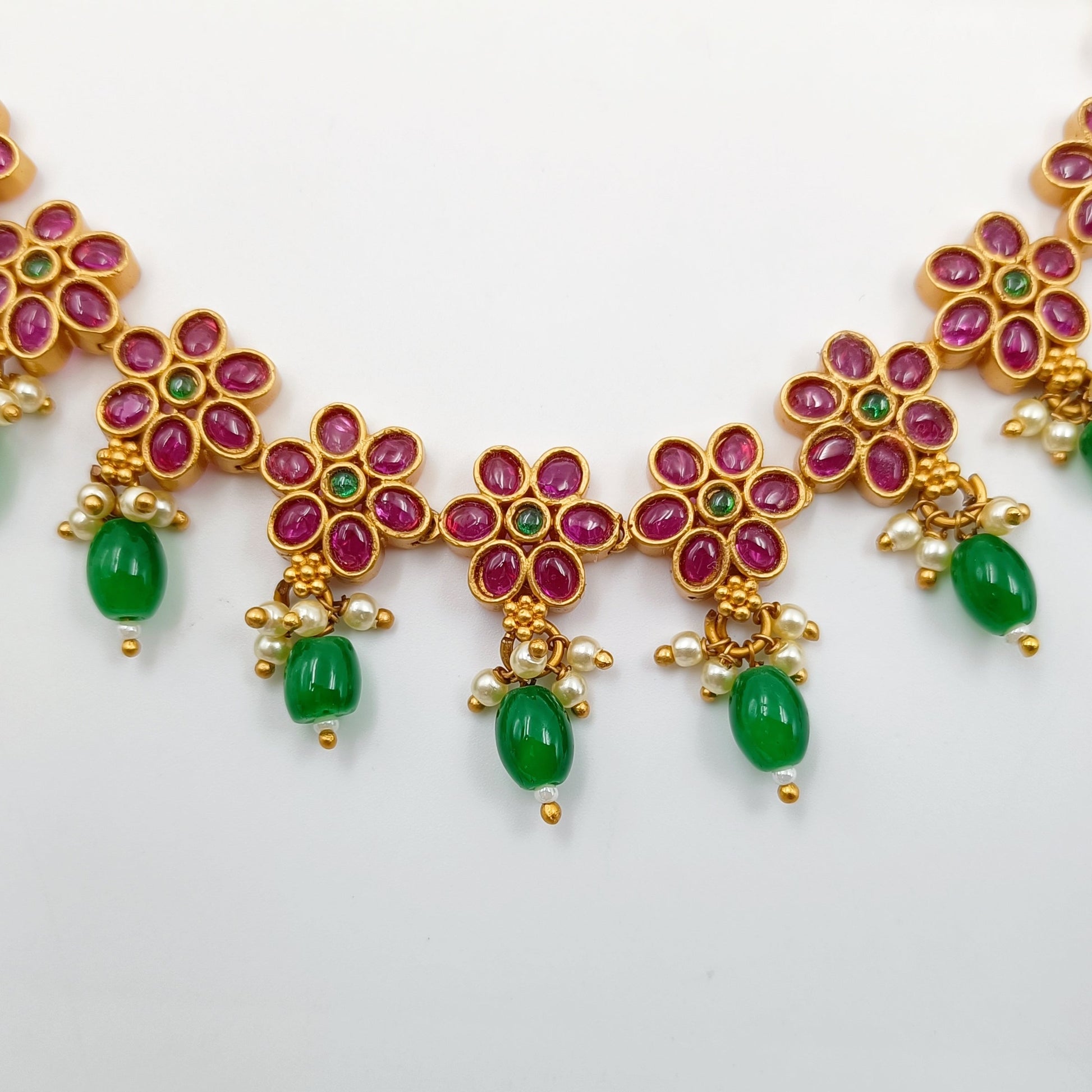 Blossom Floral Designer Multi Colour Necklace Shree Radhe Pearls